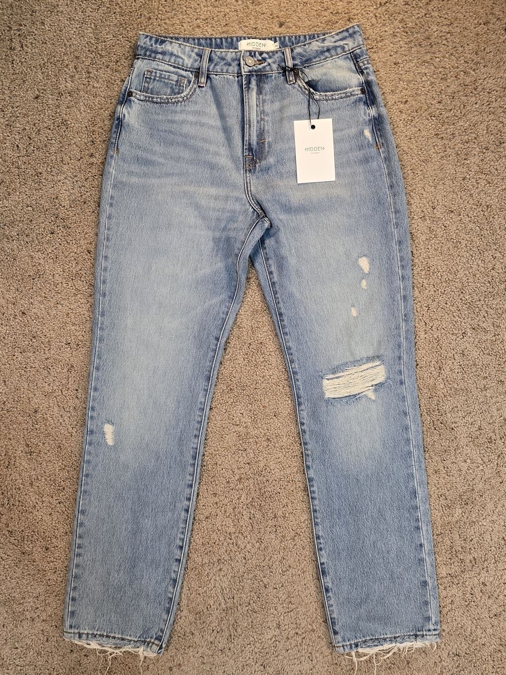 ✨ NWT Hidden Jeans Tracey High-Rise Cropped Straight Leg Jeans Distressed 26